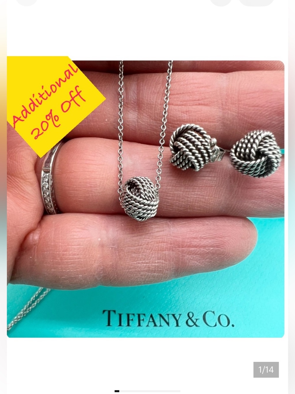 🔴DEAL OF THE MONTH🔴Authentic TIFFANY & CO Vintage Silver Knot Jewelry Set🔴
